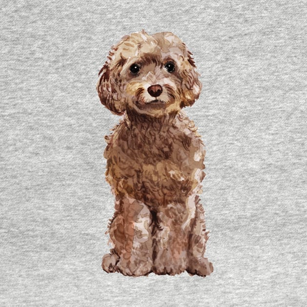 Watercolor Cockapoo Dog by JunkyDotCom